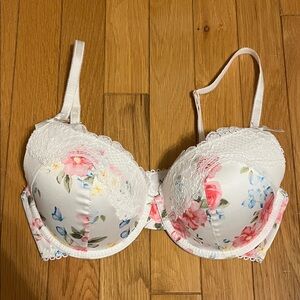Mila Mae white floral lace bra